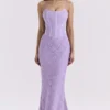 Sukienka maxi z gorsetem z koronki w kolorze orchidei Antonina Sukienka maxi z gorsetem z koronki w kolorze orchidei Antonina