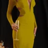 Sukienka maxi Zahra w kolorze chartreuse z głębokim dekoltem Sukienka maxi Zahra w kolorze chartreuse z głębokim dekoltem