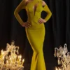 Sukienka maxi Zahra w kolorze chartreuse z głębokim dekoltem Sukienka maxi Zahra w kolorze chartreuse z głębokim dekoltem