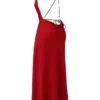 Sukienka maxi „Zanab Red Rose” z rozcięciem na udzie