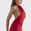Sukienka maxi „Zanab Red Rose” z rozcięciem na udzie
