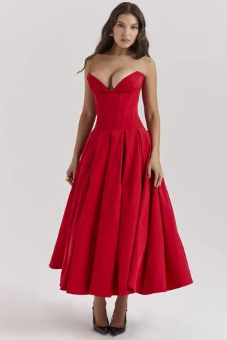 Sukienka midi bez ramiączek Lady Scarlet Sukienka midi bez ramiączek Lady Scarlet