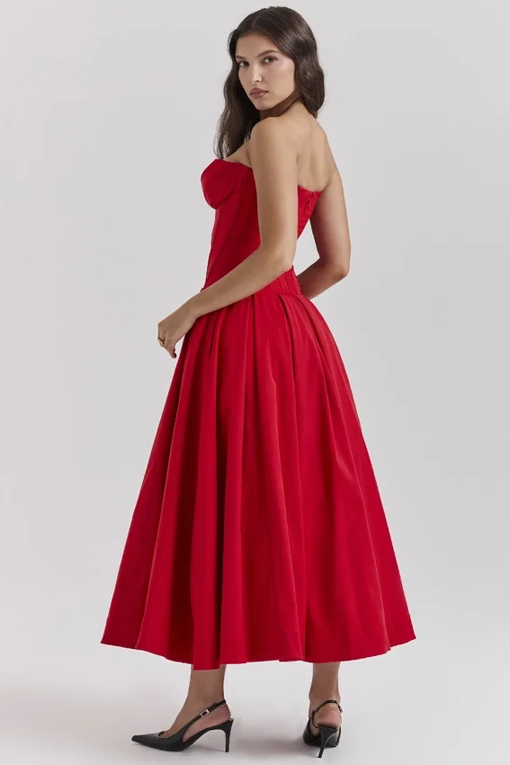 Sukienka midi bez ramiączek Lady Scarlet Sukienka midi bez ramiączek Lady Scarlet