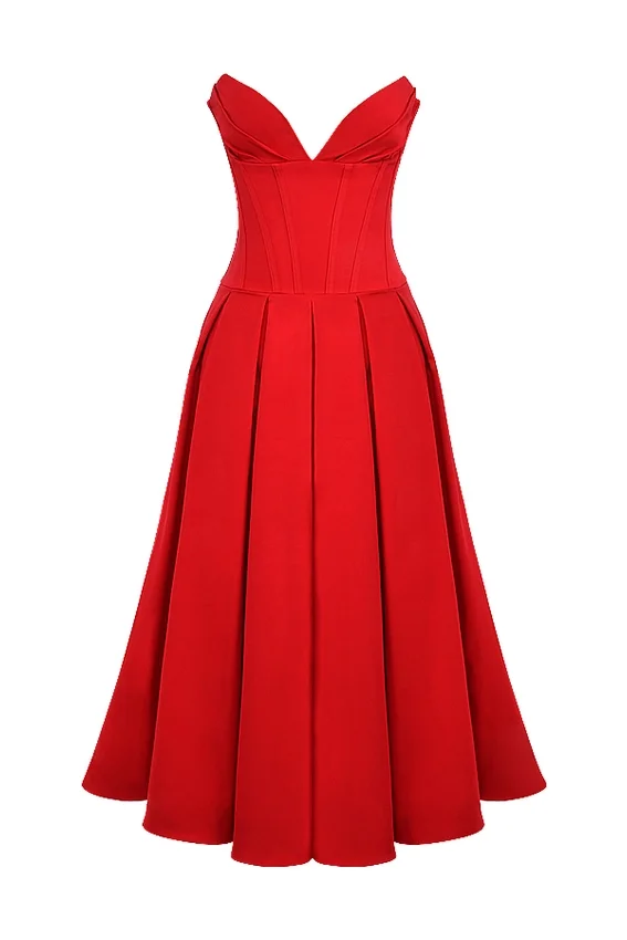 Sukienka midi bez ramiączek Lady Scarlet Sukienka midi bez ramiączek Lady Scarlet