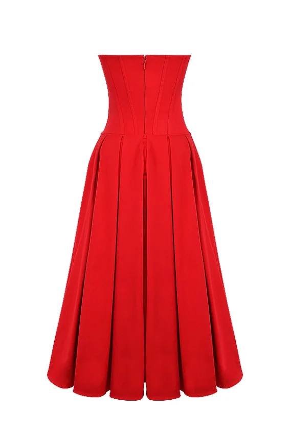 Sukienka midi bez ramiączek Lady Scarlet Sukienka midi bez ramiączek Lady Scarlet