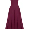 Sukienka midi bez ramiączek w kolorze bordowym Sukienka midi bez ramiączek w kolorze bordowym
