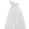 Sukienka midi Countess z tiulu w kolorze French Dove