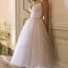 Sukienka midi Countess z tiulu w kolorze French Dove