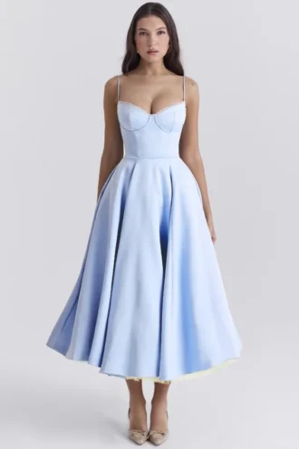 Sukienka midi Mademoiselle Cinderella z niebieskiego tiulu