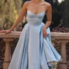 Sukienka midi Mademoiselle Cinderella z niebieskiego tiulu