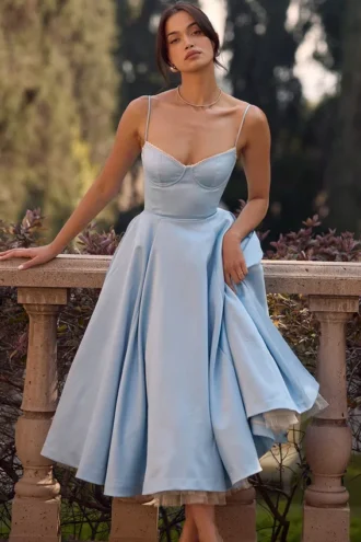 Sukienka midi Mademoiselle Cinderella z niebieskiego tiulu