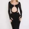 Sukienka midi Marina Black Cutout Sukienka midi Marina Black Cutout
