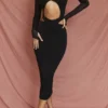 Sukienka midi Marina Black Cutout Sukienka midi Marina Black Cutout