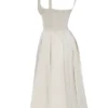 Sukienka midi Paloma Vintage z plisowanej satyny w kolorze kremowym Sukienka midi Paloma Vintage z plisowanej satyny w kolorze kremowym