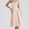 Sukienka midi Samaria Peach Parfait z gorsetem z tkaniny twill Sukienka midi Samaria Peach Parfait z gorsetem z tkaniny twill