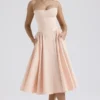 Sukienka midi Samaria Peach Parfait z gorsetem z tkaniny twill Sukienka midi Samaria Peach Parfait z gorsetem z tkaniny twill