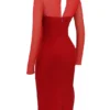 Sukienka midi Yasmin Scarlet z głębokim dekoltem Sukienka midi Yasmin Scarlet z głębokim dekoltem