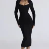 Sukienka midi z długim rękawem Naomi Black Sukienka midi z długim rękawem Naomi Black