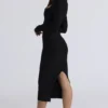 Sukienka midi z długim rękawem Naomi Black Sukienka midi z długim rękawem Naomi Black
