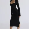 Sukienka midi z długim rękawem Naomi Black Sukienka midi z długim rękawem Naomi Black