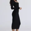 Sukienka midi z długim rękawem Naomi Black Sukienka midi z długim rękawem Naomi Black