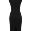 Sukienka midi z golfem z mieszanki kaszmiru Gaia Black Sukienka midi z golfem z mieszanki kaszmiru Gaia Black