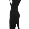 Sukienka midi z golfem z mieszanki kaszmiru Gaia Black Sukienka midi z golfem z mieszanki kaszmiru Gaia Black