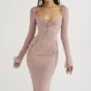 Sukienka midi z wycięciami Ophelia Blush Sukienka midi z wycięciami Ophelia Blush