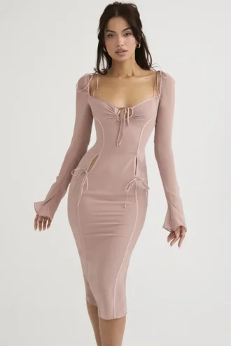 Sukienka midi z wycięciami Ophelia Blush Sukienka midi z wycięciami Ophelia Blush