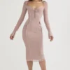 Sukienka midi z wycięciami Ophelia Blush Sukienka midi z wycięciami Ophelia Blush