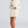 Sukienka mini Francesca Vintage Cream Stretch Crepe Godet Sukienka mini Francesca Vintage Cream Stretch Crepe Godet