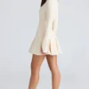 Sukienka mini Francesca Vintage Cream Stretch Crepe Godet Sukienka mini Francesca Vintage Cream Stretch Crepe Godet