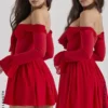 Sukienka z odkrytymi ramionami Alana Scarlet Sukienka z odkrytymi ramionami Alana Scarlet