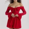Sukienka z odkrytymi ramionami Alana Scarlet Sukienka z odkrytymi ramionami Alana Scarlet