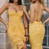Sukienka maxi Joan Apricot z wiązaniem z tyłu