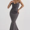 Suknia Wieczorowa Fleur Shadow Satin bez ramiączek