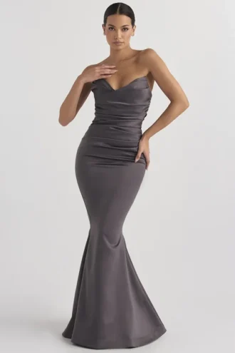 Suknia Wieczorowa Fleur Shadow Satin bez ramiączek Suknia Wieczorowa Fleur Shadow Satin bez ramiączek