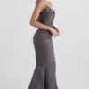 Suknia Wieczorowa Fleur Shadow Satin bez ramiączek