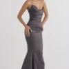 Suknia Wieczorowa Fleur Shadow Satin bez ramiączek