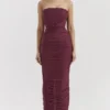 Szafirowa sukienka maxi w kolorze wina Szafirowa sukienka maxi w kolorze wina
