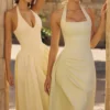 Tallulah – bawełniana sukienka midi w kolorze matcha z dekoltem halter Tallulah – bawełniana sukienka midi w kolorze matcha z dekoltem halter