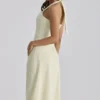 Tallulah – bawełniana sukienka midi w kolorze matcha z dekoltem halter Tallulah – bawełniana sukienka midi w kolorze matcha z dekoltem halter