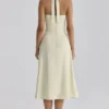 Tallulah – bawełniana sukienka midi w kolorze matcha z dekoltem halter Tallulah – bawełniana sukienka midi w kolorze matcha z dekoltem halter