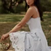 Tatiana Bluebell Lace + Cotton Broderie Anglais Sukienka Letnia Midi Tatiana Bluebell Lace + Cotton Broderie Anglais Sukienka Letnia Midi