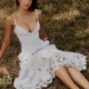 Tatiana Bluebell Lace + Cotton Broderie Anglais Sukienka Letnia Midi Tatiana Bluebell Lace + Cotton Broderie Anglais Sukienka Letnia Midi