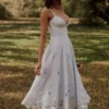 Tatiana Bluebell Lace + Cotton Broderie Anglais Sukienka Letnia Midi Tatiana Bluebell Lace + Cotton Broderie Anglais Sukienka Letnia Midi