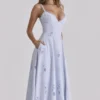 Tatiana Bluebell Lace + Cotton Broderie Anglais Sukienka Letnia Midi Tatiana Bluebell Lace + Cotton Broderie Anglais Sukienka Letnia Midi