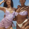 Topy bikini bandeau Medea Violet Floral Topy bikini bandeau Medea Violet Floral