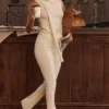 Wren Ivory Kaszmirowe spodnie slim fit Wren Ivory Kaszmirowe spodnie slim fit