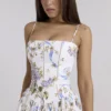 Ysabella Off White Vintage Ribbon Print Cotton Midi Sukienka Letnia Ysabella Off White Vintage Ribbon Print Cotton Midi Sukienka Letnia